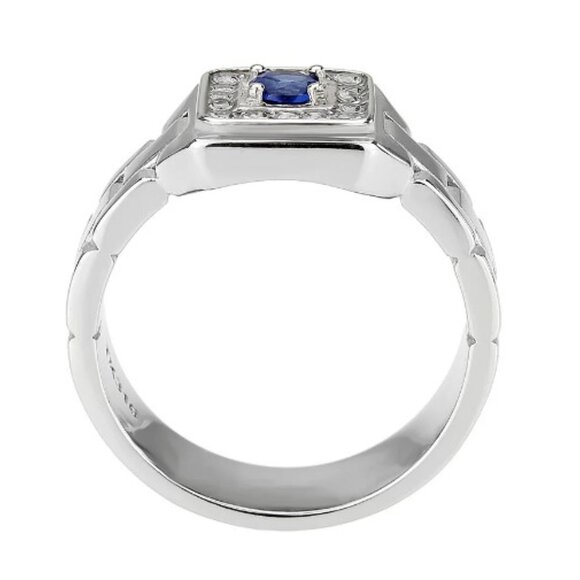 STAINLESS STEEL Synthetic Montana CZ Watch Band Style Band Men's Ring - Picture 12 of 15